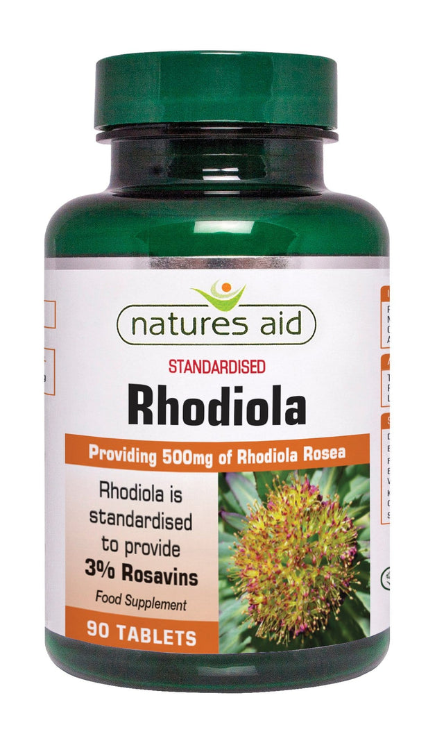 Natures Aid Rhodiola 500mg Providing 3% Rosavins, 90 Tablets