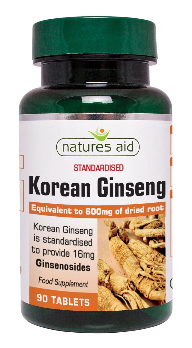 Natures Aid Korean Ginseng 40mg, 500mg, 90 Tablets