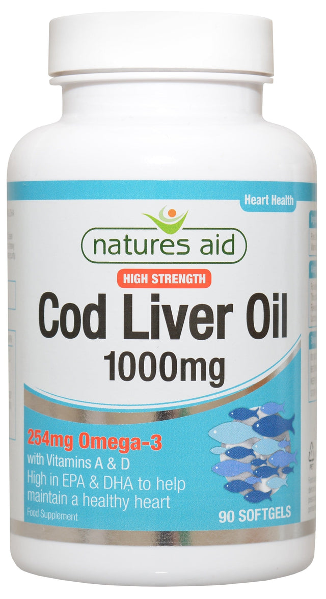 Natures Aid Cod Liver Oil High Strength, 1000mg, 90 Capsules