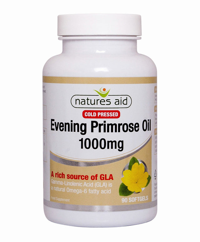 Natures Aid Evening Primrose Oil 1000mg Cold Pressed, 90 Capsules