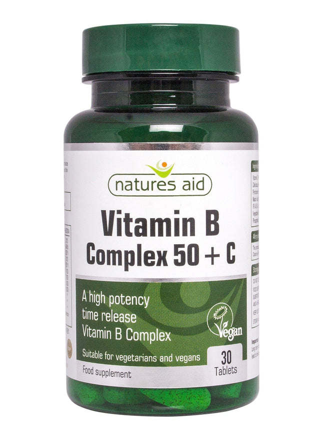 Natures Aid Vitamin B Complex + C, 700mg, 30 Tablets