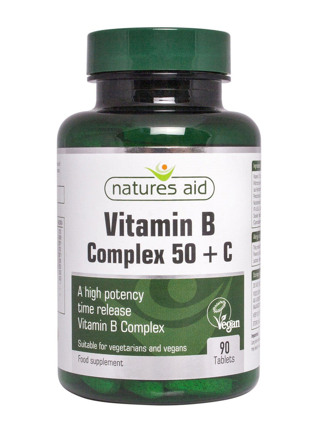 Natures Aid Vitamin B Complex + C, 100mg, 90 Tablets