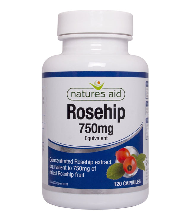 Natures Aid Rosehip 750mg, 50mg, 120 VCapsules