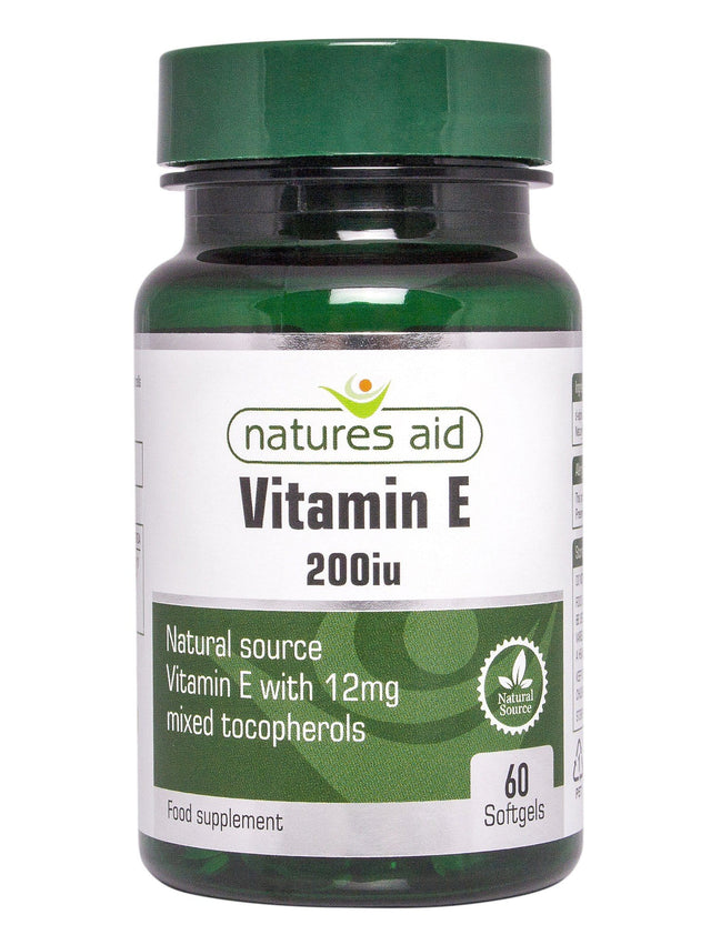 Natures Aid Vitamin E 200iu Natural Form, 1000mg, 60 Capsules