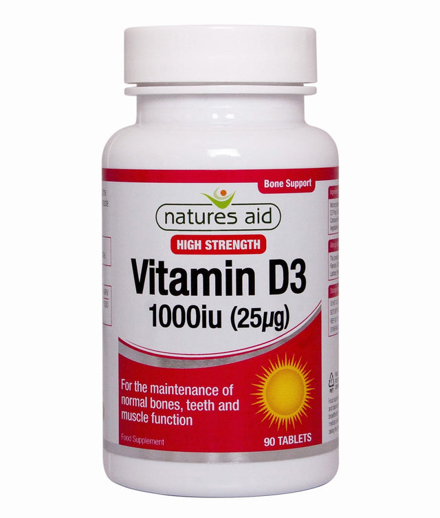 Natures Aid Vitamin D3, 1000iu, 90 Tablets