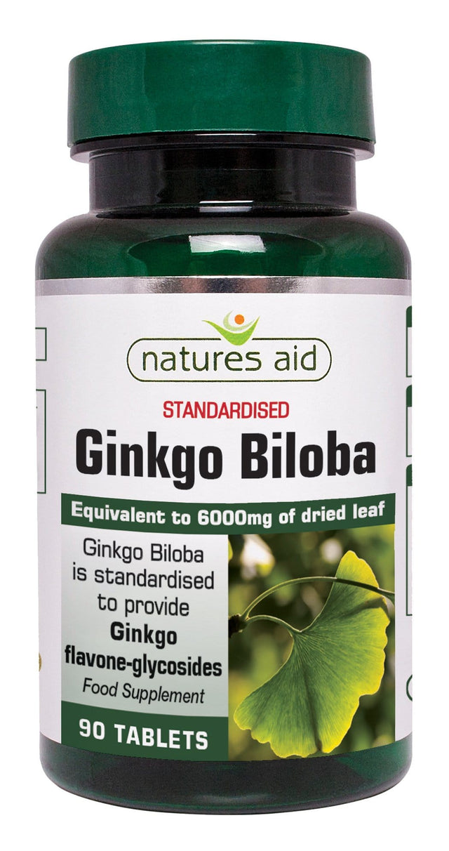 Natures Aid Ginkgo Biloba, 500mg, 90 Tablets