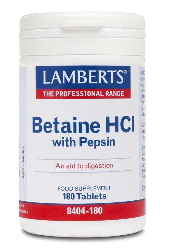Lamberts Betaine HCL / Pepsin, 180Tabs