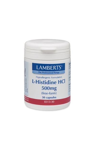 Lamberts L-Histidine HCl, 500mg, 30Caps