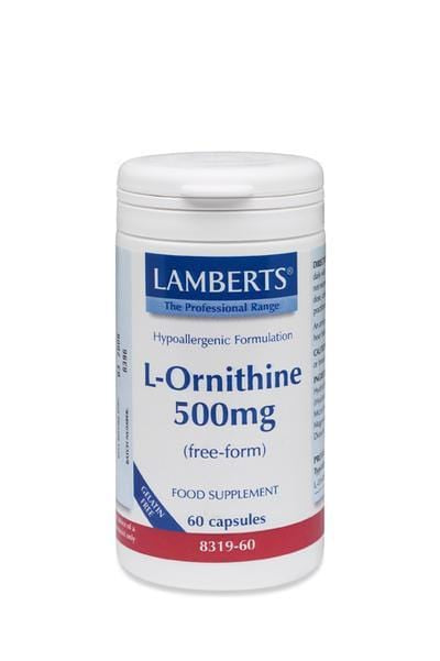 Lamberts L-Ornithine, 500mg, 60Caps