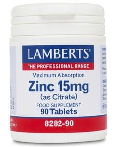 Lamberts Zinc (as Citrate), 15mg, 90 Tablets