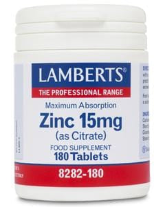 Lamberts Zinc (as Citrate), 15mg, 180 Tablets