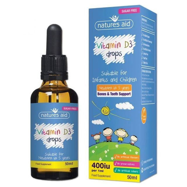 Natures Aid Vitamin D3 400iu Drops for children, 50ml