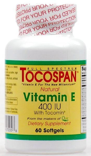 Tocospan Natural Vitamin E, 400iu, 60SGels