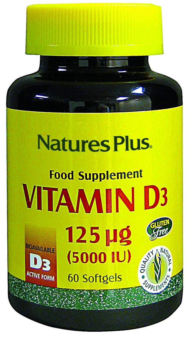 Nature's Plus Vitamin D3, 5000iu, 60 SoftGels