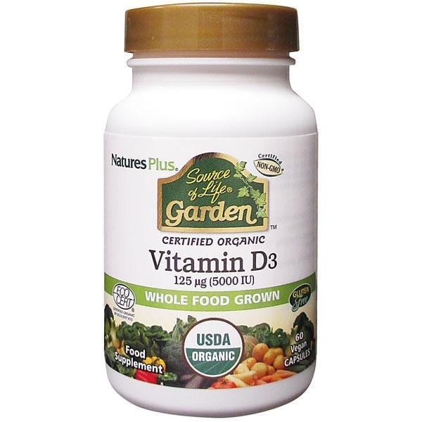 Nature's Plus Source of Life Garden Vitamin D3, 5000iu, 60 VCapsules