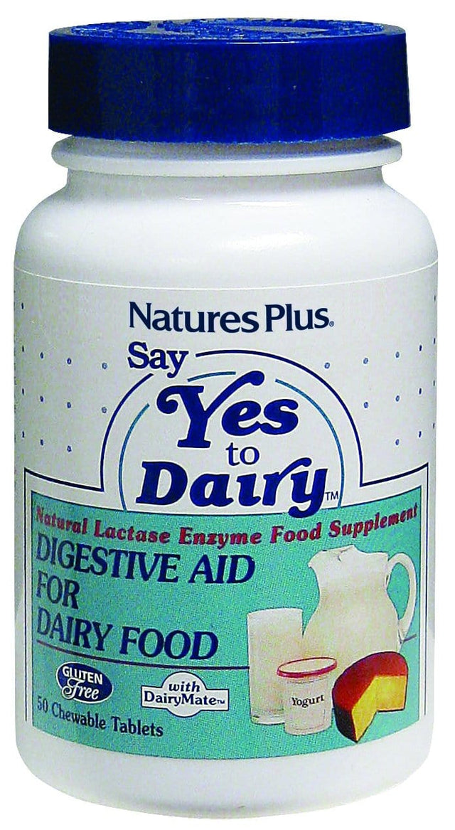 Nature's Plus Say Yes To Dairy Chewable Natural Lactase, 50 Tablets