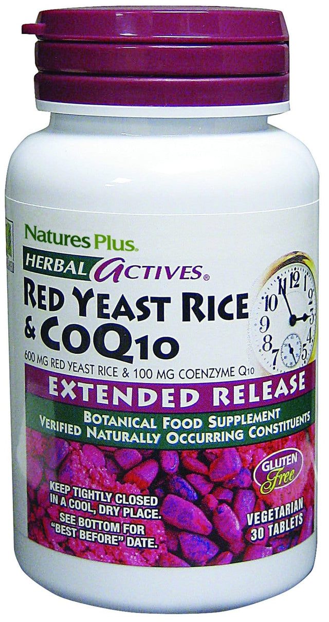 Nature's Plus Red Yeast Rice & CoQ10 E/R, 600mg, 30 Tablets