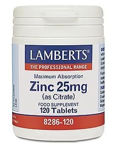 Lamberts Zinc (As Citrate), 25mg, 120 Capsules